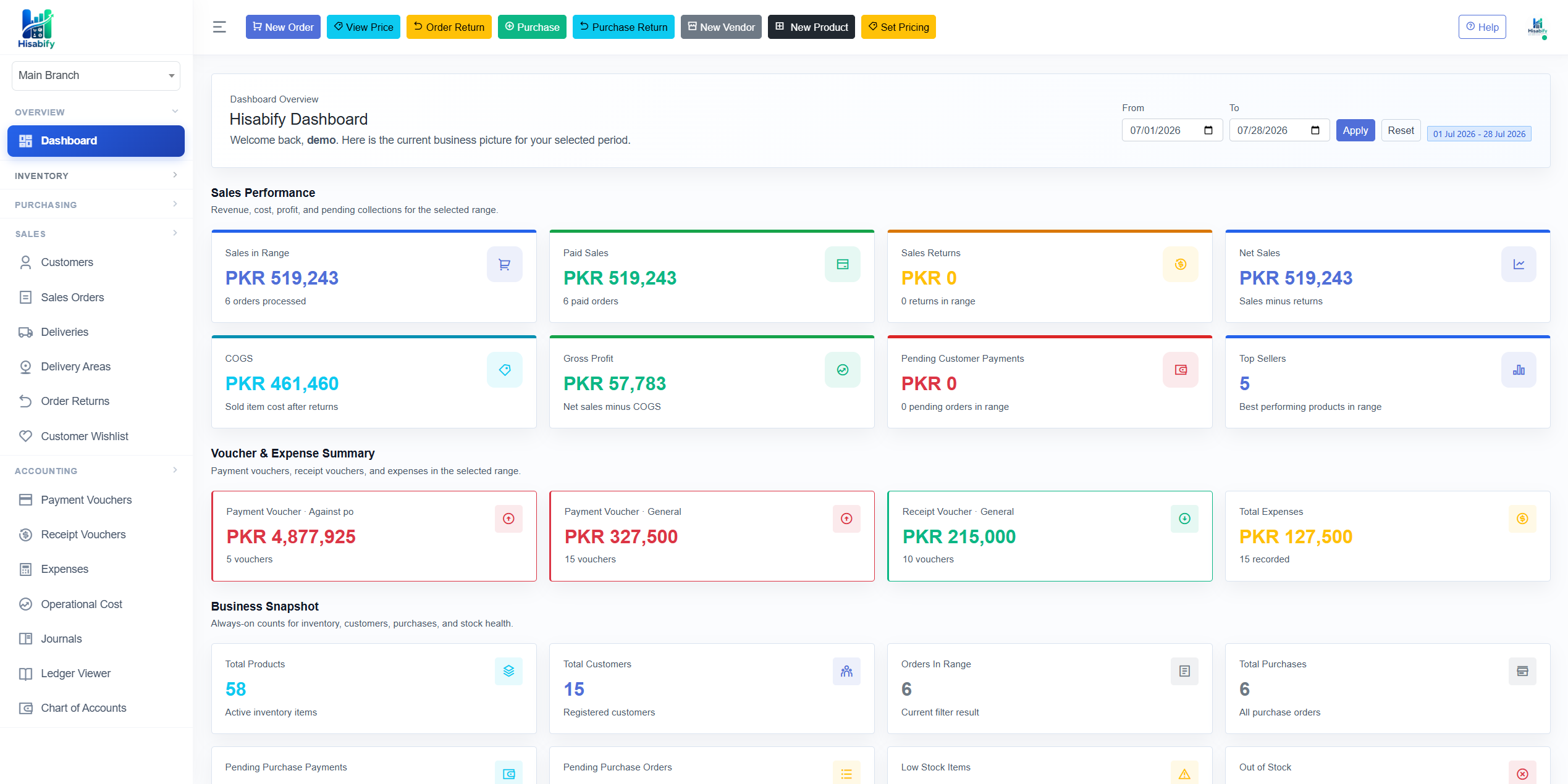 Hisabify Dashboard